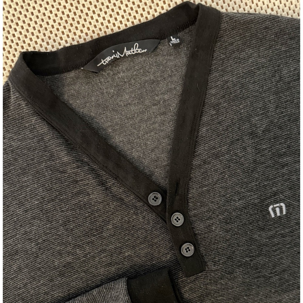 Mens Travis Mathew Long Sleeve Henley Sweater Size Large Golf Pullover